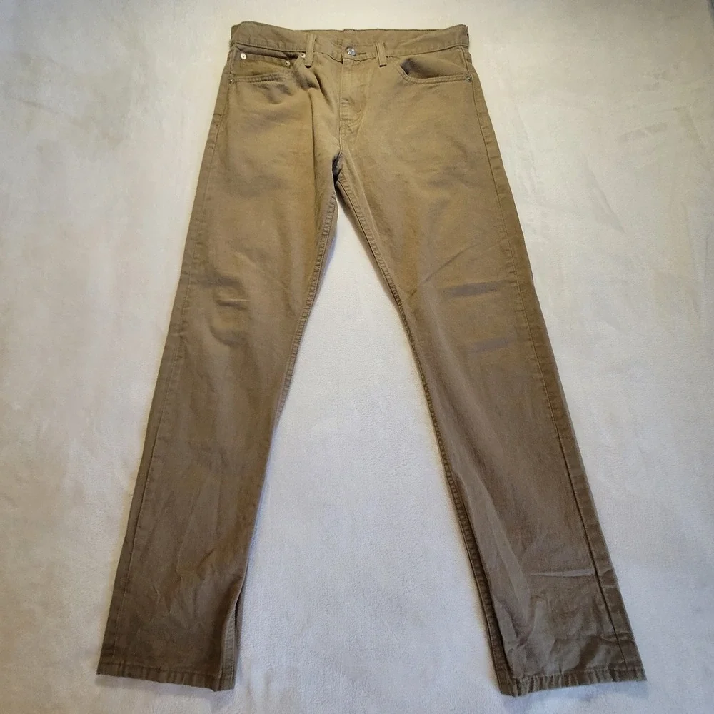 Levi's 508 Regular Taper Pants Mens 32x32 (34x31) Khaki Tan Cotton Blend Chino